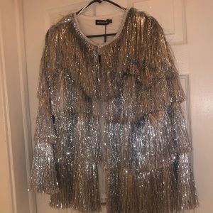 Sliver multi fringe jacket